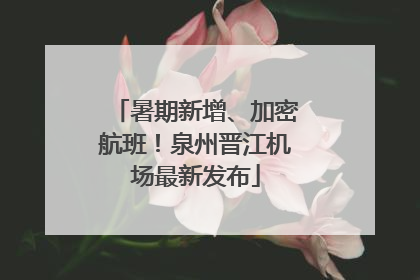 暑期新增、加密航班！泉州晋江机场最新发布