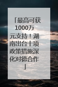 最高可获1000万元支持！湖南出台十项政策措施深化对德合作