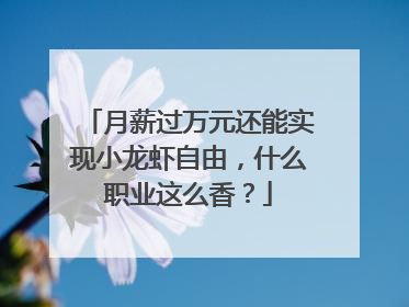 月薪过万元还能实现小龙虾自由，什么职业这么香？