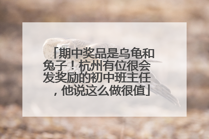 期中奖品是乌龟和兔子！杭州有位很会发奖励的初中班主任，他说这么做很值