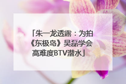 朱一龙透露：为拍《东极岛》吴磊学会高难度BTV潜水