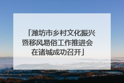 潍坊市乡村文化振兴暨移风易俗工作推进会在诸城成功召开