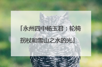 永州四中杨玉君：轮椅拐杖和雪山之水的光