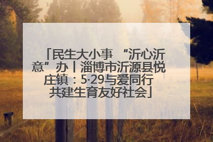 民生大小事 “沂心沂意”办丨淄博市沂源县悦庄镇：5·29与爱同行 共建生育友好社会