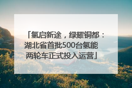 氢启新途，绿耀铜都：湖北省首批500台氢能两轮车正式投入运营