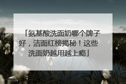氨基酸洗面奶哪个牌子好，洁面红榜揭秘！这些洗面奶越用越上瘾
