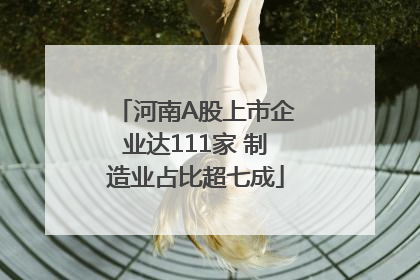 河南A股上市企业达111家 制造业占比超七成