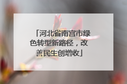 河北省南宫市绿色转型新路径，改善民生创增收