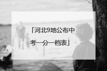 河北9地公布中考一分一档表