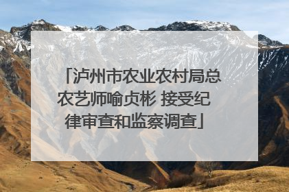 泸州市农业农村局总农艺师喻贞彬 接受纪律审查和监察调查