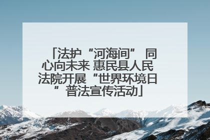 法护“河海间” 同心向未来 惠民县人民法院开展“世界环境日”普法宣传活动