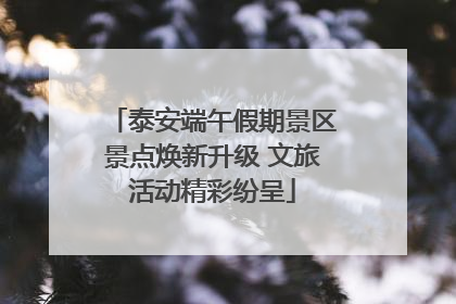 泰安端午假期景区景点焕新升级 文旅活动精彩纷呈