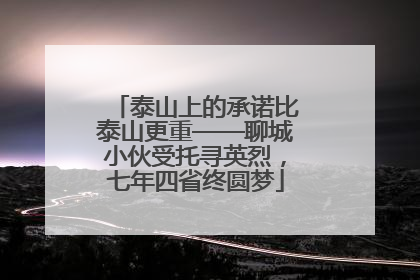 泰山上的承诺比泰山更重——聊城小伙受托寻英烈，七年四省终圆梦