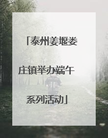 泰州姜堰娄庄镇举办端午系列活动