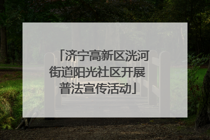济宁高新区洸河街道阳光社区开展普法宣传活动