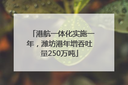 港航一体化实施一年，潍坊港年增吞吐量250万吨