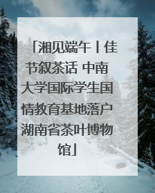 湘见端午丨佳节叙茶话 中南大学国际学生国情教育基地落户湖南省茶叶博物馆
