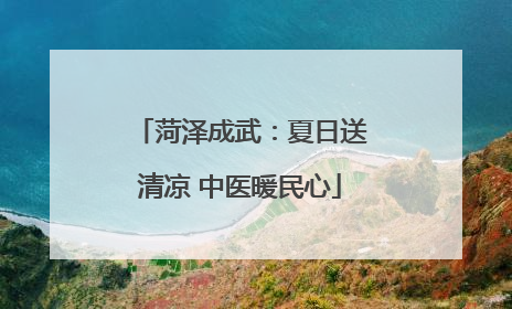 菏泽成武：夏日送清凉 中医暖民心