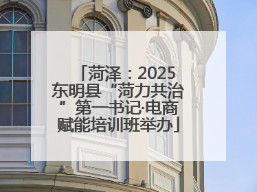 菏泽：2025东明县“菏力共治”第一书记·电商赋能培训班举办