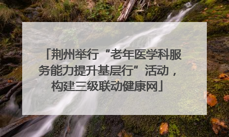 荆州举行“老年医学科服务能力提升基层行”活动，构建三级联动健康网