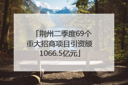 荆州二季度69个重大招商项目引资额1066.5亿元