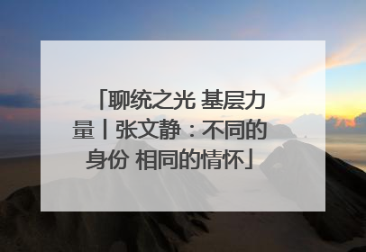 聊统之光 基层力量丨张文静：不同的身份 相同的情怀