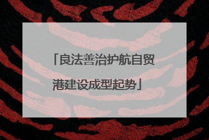 良法善治护航自贸港建设成型起势