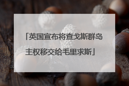 英国宣布将查戈斯群岛主权移交给毛里求斯