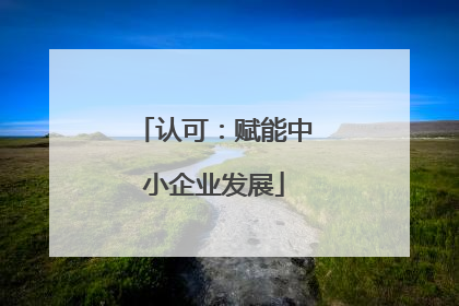 认可：赋能中小企业发展