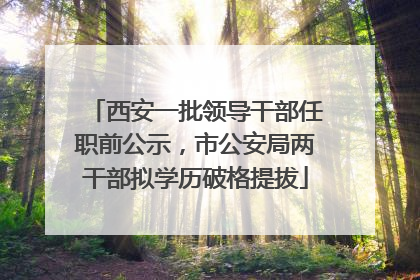 西安一批领导干部任职前公示，市公安局两干部拟学历破格提拔