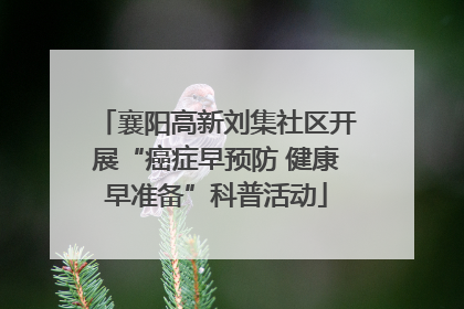襄阳高新刘集社区开展“癌症早预防 健康早准备”科普活动