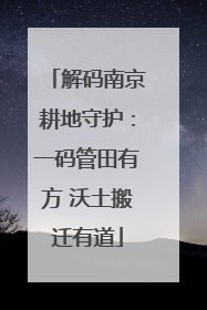解码南京耕地守护：一码管田有方 沃土搬迁有道