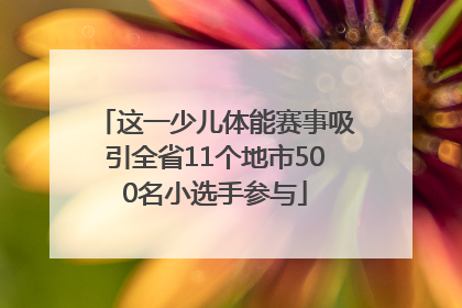 这一少儿体能赛事吸引全省11个地市500名小选手参与