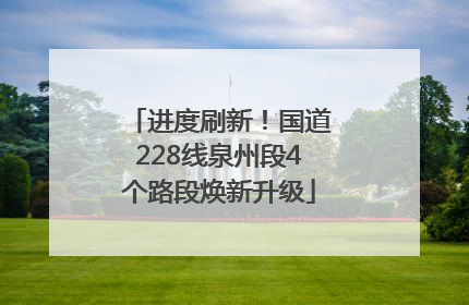 进度刷新！国道228线泉州段4个路段焕新升级
