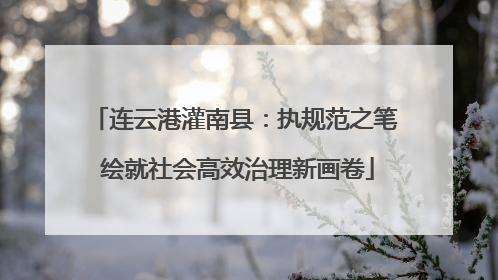 连云港灌南县：执规范之笔 绘就社会高效治理新画卷