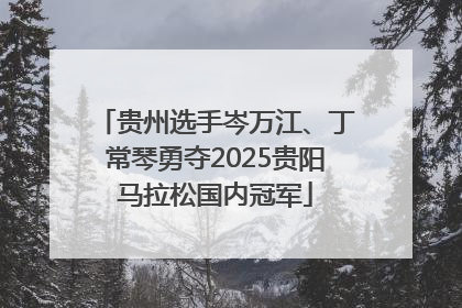 贵州选手岑万江、丁常琴勇夺2025贵阳马拉松国内冠军