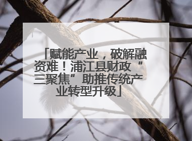 赋能产业，破解融资难！浦江县财政“三聚焦”助推传统产业转型升级