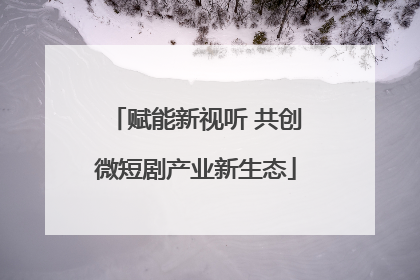 赋能新视听 共创微短剧产业新生态