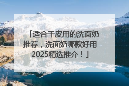 适合干皮用的洗面奶推荐，洗面奶哪款好用2025精选推介！
