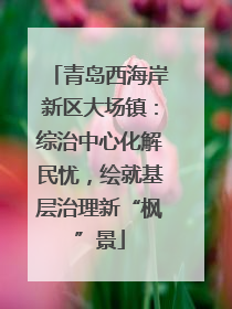 青岛西海岸新区大场镇：综治中心化解民忧，绘就基层治理新“枫”景
