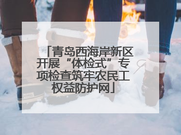 青岛西海岸新区开展“体检式”专项检查筑牢农民工权益防护网