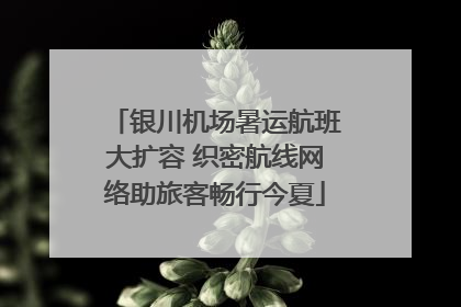 银川机场暑运航班大扩容 织密航线网络助旅客畅行今夏