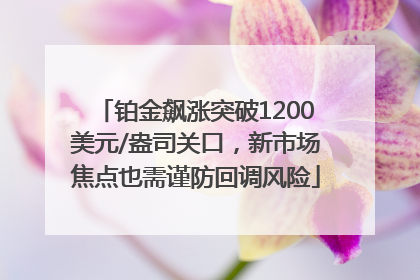 铂金飙涨突破1200美元/盎司关口，新市场焦点也需谨防回调风险