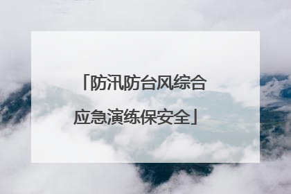 防汛防台风综合应急演练保安全