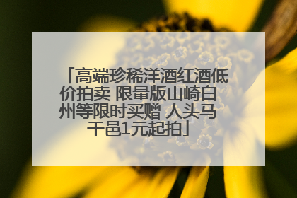 高端珍稀洋酒红酒低价拍卖 限量版山崎白州等限时买赠 人头马干邑1元起拍