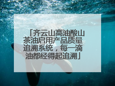 齐云山高油酸山茶油启用产品质量追溯系统，每一滴油都经得起追溯