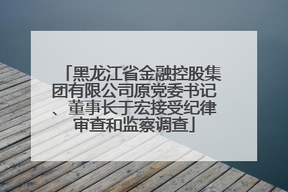 黑龙江省金融控股集团有限公司原党委书记、董事长于宏接受纪律审查和监察调查