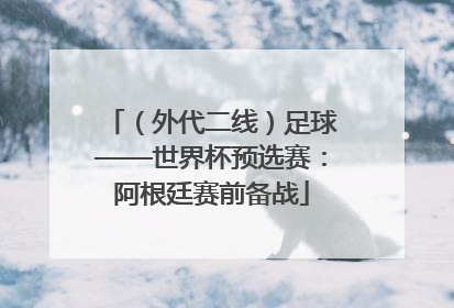 （外代二线）足球——世界杯预选赛：阿根廷赛前备战