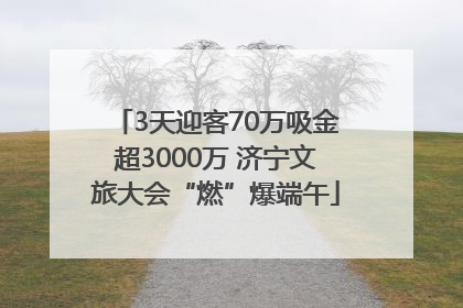 3天迎客70万吸金超3000万 济宁文旅大会“燃”爆端午
