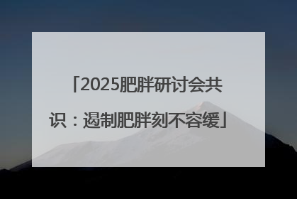2025肥胖研讨会共识：遏制肥胖刻不容缓